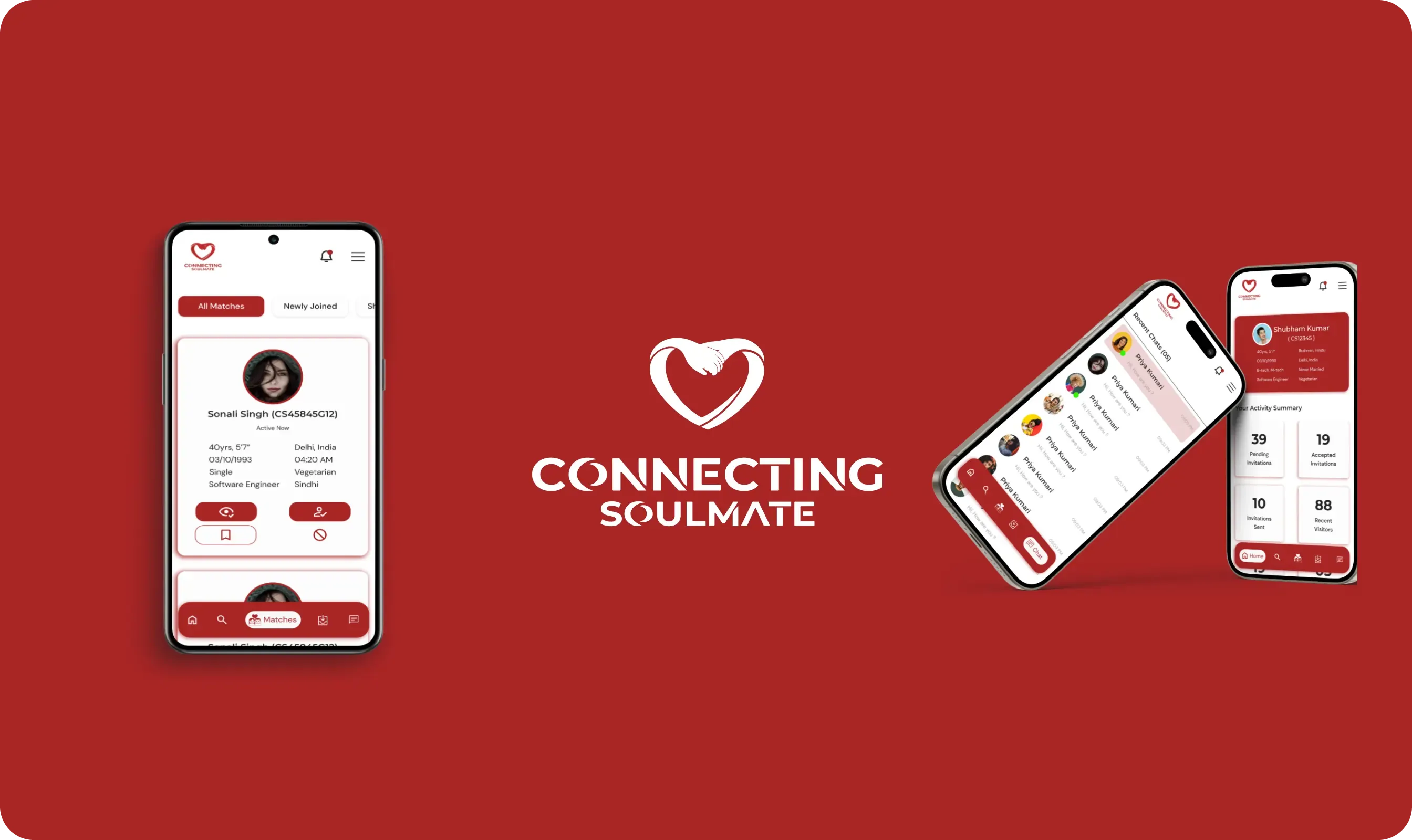 mobile app development services india case study of Connecting Soulmate dating app on smartphones