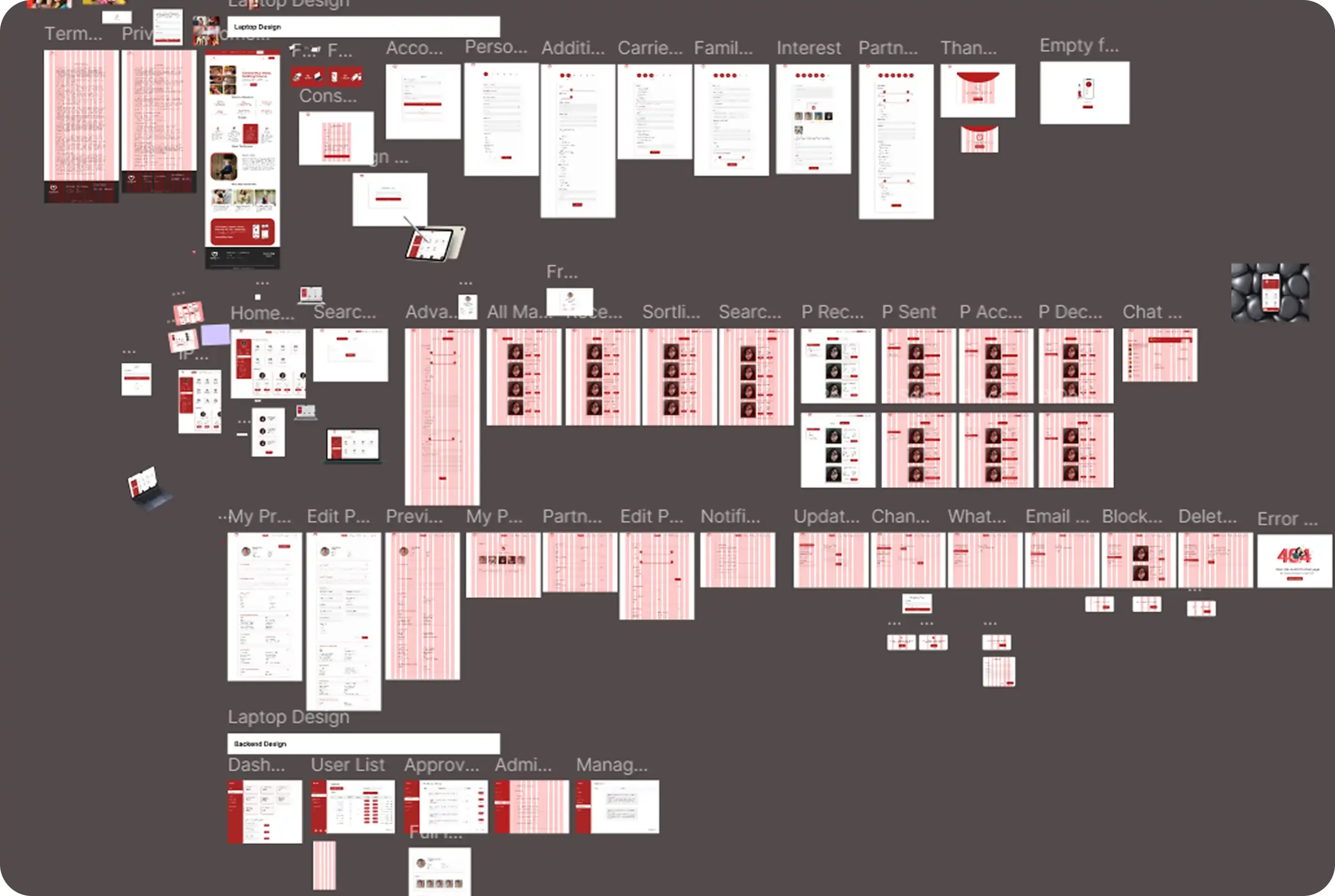 web app development service and mobile solution for Connecting Soulmate platform UI
