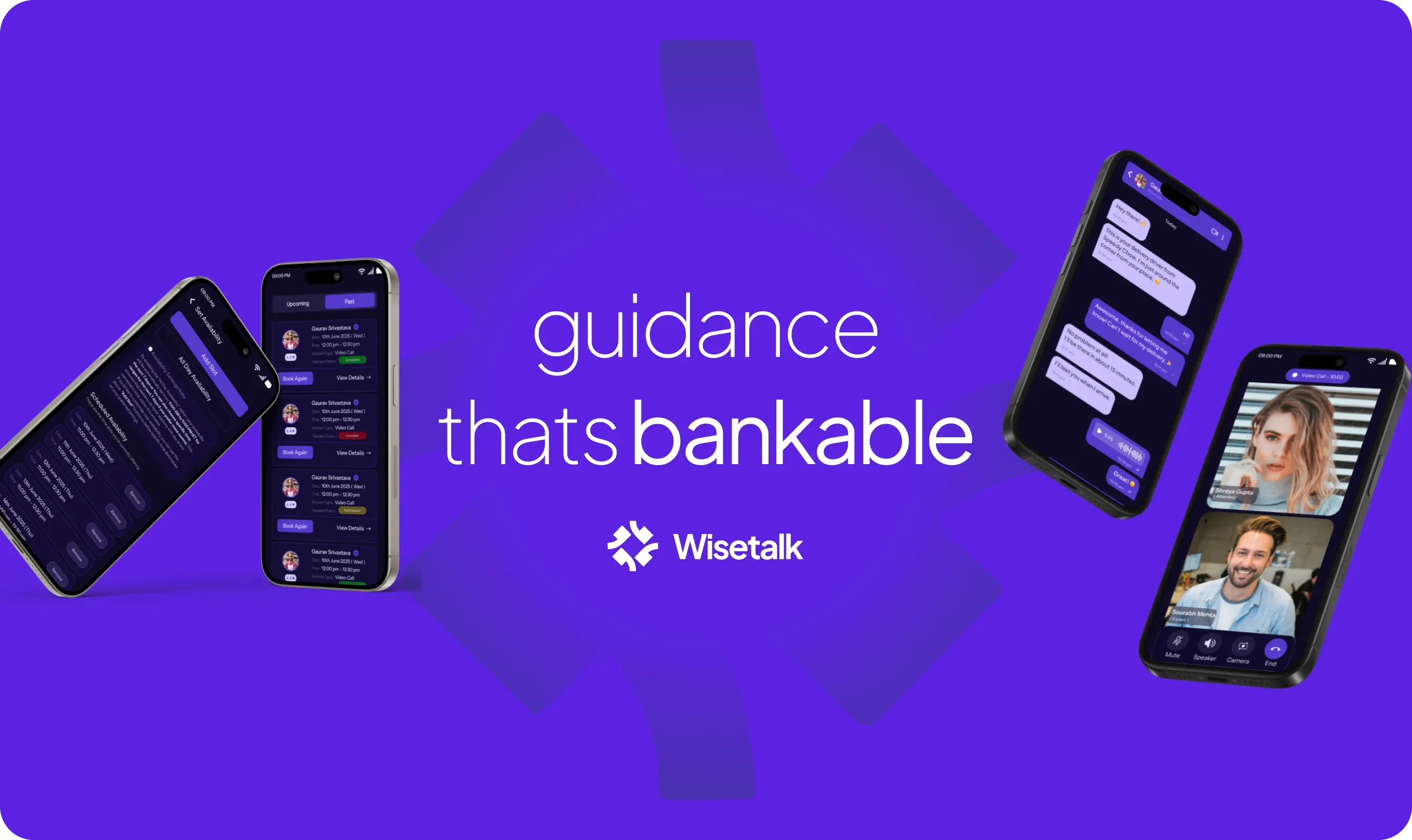 mobile app development services case study of Wise Talk app with real-time chat and video guidance